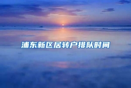 浦东新区居转户排队时间