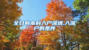 全日制本科入户深圳,入深户的条件