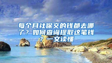 每个月社保交的钱都去哪了？如何查询提取这笔钱？一文读懂