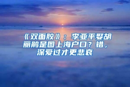 《双面胶》：李亚平娶胡丽鹃是图上海户口？错，深爱过才更悲哀