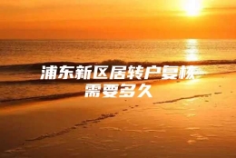 浦东新区居转户复核需要多久