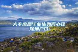 大专应届毕业生如何办理深圳户口