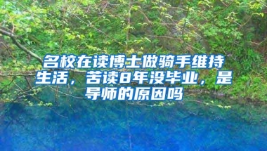 名校在读博士做骑手维持生活，苦读8年没毕业，是导师的原因吗