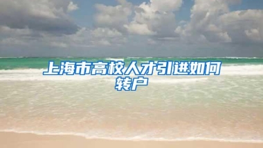 上海市高校人才引进如何转户