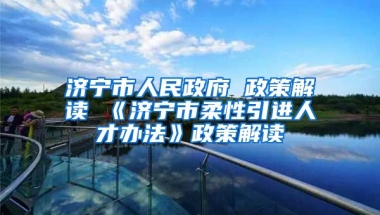 济宁市人民政府 政策解读 《济宁市柔性引进人才办法》政策解读