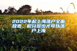 2022年起上海落户全面放宽，积分多少才可以落户上海