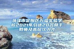 菏泽市定陶区万福实验学校2021年引进20名骨干教师及高层次人才