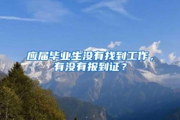 应届毕业生没有找到工作，有没有报到证？