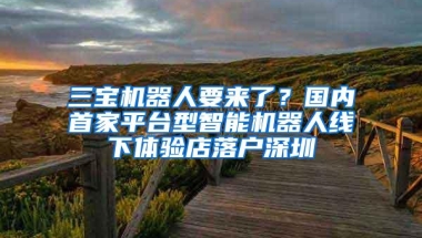 三宝机器人要来了？国内首家平台型智能机器人线下体验店落户深圳