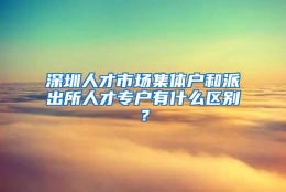 深圳人才市场集体户和派出所人才专户有什么区别？