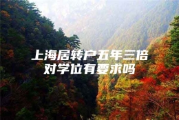 上海居转户五年三倍对学位有要求吗