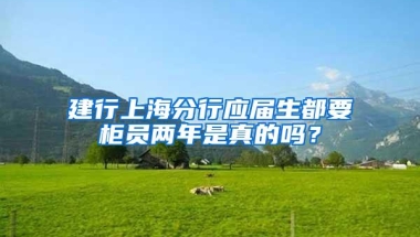 建行上海分行应届生都要柜员两年是真的吗？