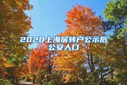 2020上海居转户公示后公安人口