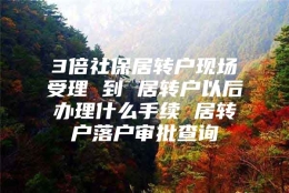 3倍社保居转户现场受理 到 居转户以后办理什么手续 居转户落户审批查询