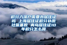 积分入深户需要办居住证吗 上海居住证积分补缴社保基数 青岛居住证10年积分怎么算