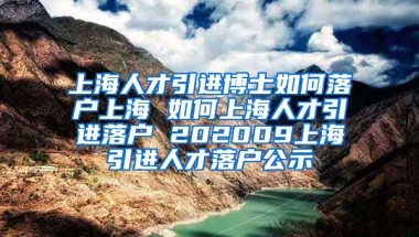 上海人才引进博士如何落户上海 如何上海人才引进落户 202009上海引进人才落户公示