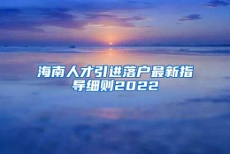 海南人才引进落户最新指导细则2022