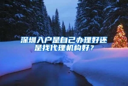 深圳入户是自己办理好还是找代理机构好？