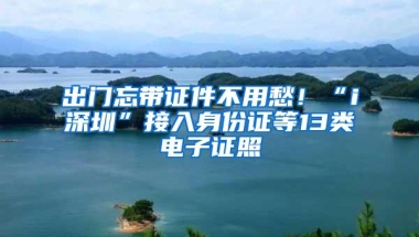 出门忘带证件不用愁！“i深圳”接入身份证等13类电子证照