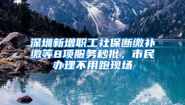 深圳新增职工社保断缴补缴等8项服务秒批，市民办理不用跑现场