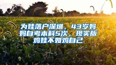 为娃落户深圳，43岁妈妈自考本科5次，现实版鸡娃不如鸡自己