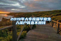 2019年大专应届毕业生入深户简直不用钱