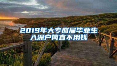 2019年大专应届毕业生入深户简直不用钱