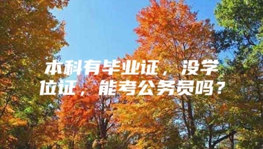 本科有毕业证，没学位证，能考公务员吗？