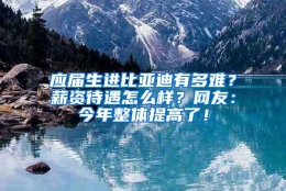 应届生进比亚迪有多难？薪资待遇怎么样？网友：今年整体提高了！