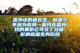 国外读的研究生，但是今年因为疫情一直待在国内，找的兼职公司交了社保，影响应届生身份吗