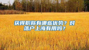 获得职称有哪些优势？对落户上海有用吗？