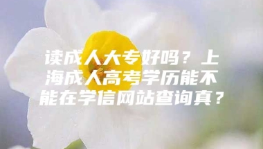 读成人大专好吗？上海成人高考学历能不能在学信网站查询真？