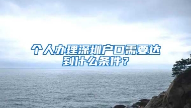 个人办理深圳户口需要达到什么条件？