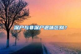 深户与非深户退休区别？