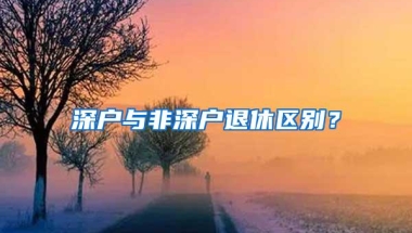 深户与非深户退休区别？