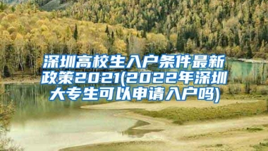 深圳高校生入户条件最新政策2021(2022年深圳大专生可以申请入户吗)