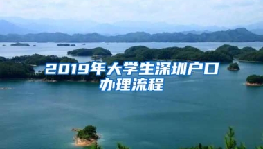 2019年大学生深圳户口办理流程