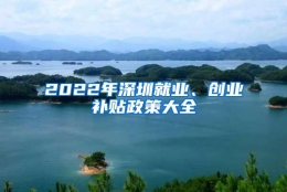 2022年深圳就业、创业补贴政策大全