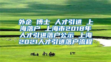 外企 博士 人才引进 上海落户 上海市2018年人才引进落户公示 上海2021人才引进落户流程