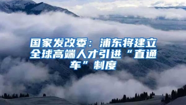 国家发改委：浦东将建立全球高端人才引进“直通车”制度