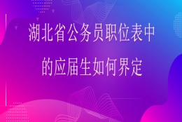 湖北省公务员职位表中的应届生如何界定