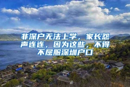 非深户无法上学，家长怨声连连，因为这些，不得不屈服深圳户口