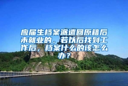 应届生档案派遣回原籍后未就业的，若以后找到工作后，档案什么的该怎么办？