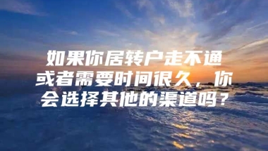 如果你居转户走不通或者需要时间很久，你会选择其他的渠道吗？