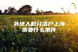 外地人积分落户上海需要什么条件