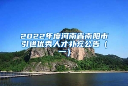 2022年度河南省南阳市引进优秀人才补充公告（一）