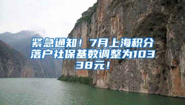 紧急通知！7月上海积分落户社保基数调整为10338元！