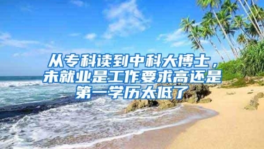 从专科读到中科大博士，未就业是工作要求高还是第一学历太低了