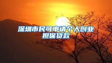 深圳市民可申请个人创业担保贷款