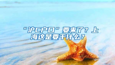 “沪C户口”要来了？上海这是要干什么？